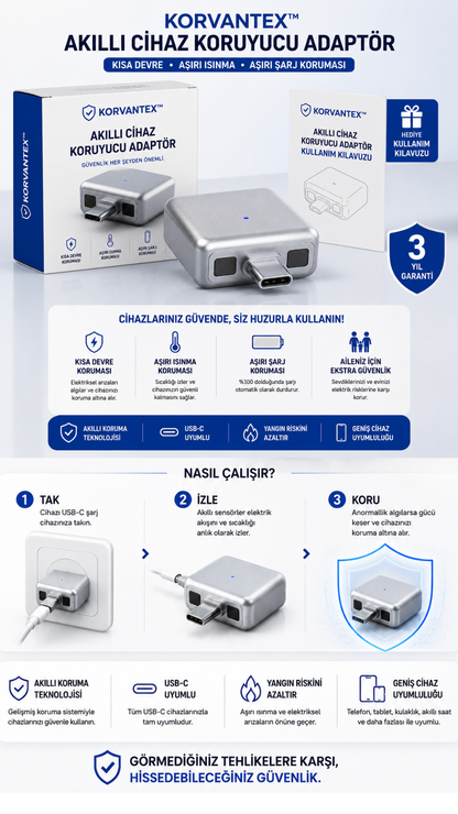 Korvantex Akıllı Cihaz Koruyucu Adaptör